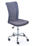Inter Link – Chaise de bureau pour enfants – Fauteuil pivotant et ergonomique – Réglable en hauteur – Pied métal chromé– Revêtement tissu Mesh respirant – Pivotant à 360° - Gris – Bonnie