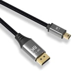 YIWENTEC 2M 6.6FT Mini DP to DisplayPort Cable 8K(7680X4320)@60Hz 4K@144Hz DisplayPort 1.4 Bi-Directional Transmission DisplayPort to Mini DisplayPort 8K Cable (2M)