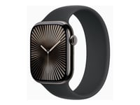 Apple Watch Series 10 (Gps + Cellular) - 46 Mm - Skiffer Titan - Smart Klocka Med Sportband - Fluoroelastomer - Svart - Bandstorlek: S/M - 64 Gb - Lte, Wi-Fi 4, Uwb, Bluetooth - 4G - 41.7 G