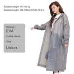 JI Fashion EVA Women Man Raincoat Thickened Waterproof Protective Clothing Adult Clear Transparent Camping Hoodie Rainwear Suit-Gray_One size