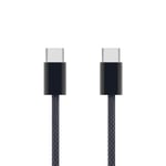 Linocell Flätad USB-C- till USB-C-kabel 60W Svart 0,5 m
