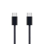 Linocell Flätad USB-C- till USB-C-kabel Svart 0,5 m