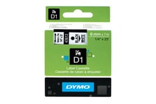 DYMO D1 - mærkattape - 1 kassette(r) - Rulle (0,6 cm x 7 m)