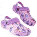 Disney Stitch Sabots Femme avec Charms Amovibles/Cadeau Chaussons Femme Hiver (Stitch Violet, 35/36 EU)