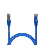 Waytex 32055 Câble Ethernet Réseau RJ45 Cat 5e FTP 100MHz Blindé couleur - Compatible PC, Routeur, Modem, Switch Consoles de jeux, TV, amplificateur réseau – 0,50m, Bleu