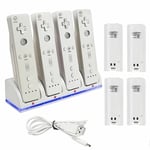 2/4pcs Battery Pack + Charger Dock Station for Nintendo Wii Controller Batteries