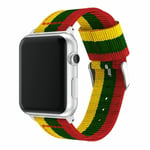 Apple Watch Series 4 40mm stripe style watch band - Yellow / Blackish Green / Red