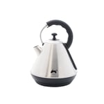 Ovation HT203 2200W Brushed Stainless Steel & Black Cordless Pyramid Kettle with 1.8L Capacity & Boil Dry Protection