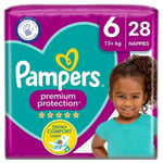 Pampers Premium Protection Size 6, 28 Nappies, Essential Pack 28 per pack
