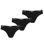Emporio Armani Underwear Men's 3-Pack Brief Essential Monogram Boxer, Black, Medium (Size:) (Pack of 3)