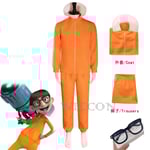 Movie Vector Cosplay Kostym Orange Jacka Byxor Glasögon Kostymset Spongebob Peruk Halloween Maskeradkläder Set Party Set XS-WELLNGS XS Costume glasses
