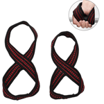 Figure 8 Weight Lifting Straps Wrist Strap Gym Fitness Bodybuild Red S