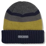 SealSkinz Sealskinz Cromer Waterproof Cold Weather Roll Cuff Striped Beanie - Navy / Green Grey Small Medium Navy/Green/Grey Small/Medium