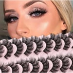 10 par fluffiga ögonfransar, naturliga fransar, 7D volym 12mm lösögonfransar