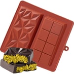 Chokladform Djup Dubai 20.5*18.5cm Pistage Chokladkaka Silikon Tjock Form för Fyllning av Barer, Stor Godisbar