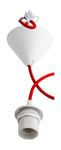 Lampupphäng med textilkabel och takkåpa, plast