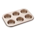 Carbon Steel Cake Pan 6 Cups Baking Tray Mince Pie Mold Non-Stick Muffin Tray Egg Tart Mold Bakeware Household