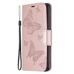 Samsung A52 Case Butterflies, Samsung Galaxy A52S 5G Phone Case for Girls Women Card Holder Slots Magnetic Closure Kickstand Full Protection PU Leather Flip Folio Wallet Cover Shockproof, Gold