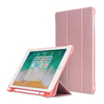 MadeRy Case for iPad Mini 5 (2019) / iPad Mini 4 / Mini 3 / Mini 2 / Mini 7.9 inch, Ultra Slim Soft TPU Back Cover with Pencil Holder and Trifold Stand, Auto Sleep/Wake, RoseGold