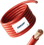 EBROM Câble de batterie rouge H07V-K - 3 m - 16 mm² - Câble de batterie - 99,9% cuivre OFC - 3 m (3 m) - 16 mm2