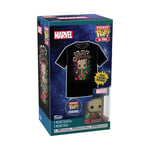 Funko Pocket Pop! & Tee: Guardians of The Galaxy - Holiday Groot - Extra Large - (XL) - Marvel Comics- T-Shirt - Vêtements avec Mini-Figurine en Vinyle à Collectionner - Idée de Cadeau