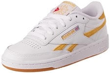 Reebok Women's Club C Revenge Sneaker, FTWR White/Retro Gold F23-R/Stucco, 6.5 UK