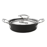 Circulon Style Induction Saute Pan with Lid 20cm - Non Stick Saute Pan with Stainless Steel Lid & Handles, Dishwasher Safe Cookware with Triple Layer Non Stick Coating, Black