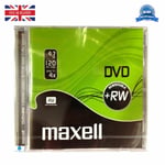 1 x Maxell DVD+RW Disc 4.7GB Rewritable 4x Speed 275894 Recordable Blank Disc