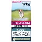 Eukanuba Grain Free Chien Adulte Petite Moyenne Races Agneau 12 kg