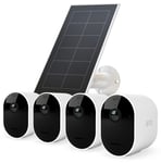 Arlo Pro4 Wireless Outdoor Home Security Camera, CCTV, 4 Camera system and FREE Arlo Solar Panel Charger bundle - White, With 90-day FREE trial Arlo Secure Plan