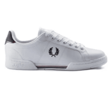 Fred Perry Leather Shoes White/Navy (Storlek: 40)