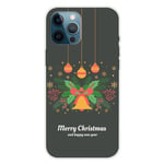 iPhone 15 Pro Fleksibelt Plast Jul Deksel - Merry Christmas - Julekrans og Juleklokke