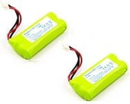 2 x Battery For Philips Xalio 300/300 Dect / ersetzt 2HR-AAAU/H-AAA600X2