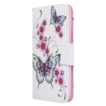 for Samsung Galaxy A52s 5G/A52 5G/A52 4G Case, Magnetic PU Leather Flip Folio Wallet Phone Cover Soft TPU Shockproof Bumper Protective Case with ID Holder Card Slots Kickstand - Butterfly Flower