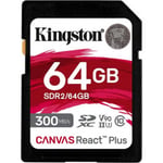Kingston Canvas React Plus 64 GB UHSIISDXChukommelseskort