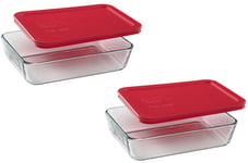 Pyrex KC75756 3-Cup Rectangle Food Storage, Pack of 2 Containers, 18/8 Stainless Steel