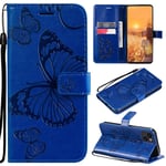 Läderfodral Fjärilar iPhone 13 Mini Blå
