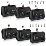 6 st 12v/24v Rv Usb-uttag, Dubbla Pd3.0 Typ-c (usb C) & Snabbladdning Qc3.0 Usb-a Portpanelmontering C