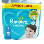 Pampers Baby Dry Size 7 Nappy 15+kg Strong Stretchy - Monthly Pack 58 Nappies