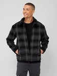 Jack & Jones Jack &amp; Jones Checked Zip Through Jacket - Black, Black, Size 2Xl, Men