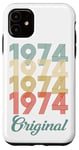 Coque pour iPhone 11 Original 1974 Vintage Anniversaire 50 Ans Hommes Femmes
