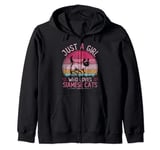 Just A Girl Who Loves Siamese Cats, Vintage Siamese Cats Zip Hoodie