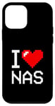 Coque pour iPhone 12 mini Nom personnalisé I Heart Nas, I Love Nas