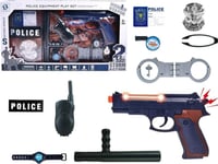Leantoys Stor Polispistol Med Ljud Handbojor Badge