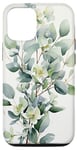 Coque pour iPhone 13 Pro Eucalyptus vert fleur aquarelle branches florales feuilles