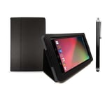 Black Luxury Carbon Fibre Design Multi Function Standby Case for the New Kindle Fire HD 7" Tablet 16GB or 32GB (Launched Sep. 2012) with Built-in Magnet for Sleep / Wake Feature + Screen Protector + Capacitive Stylus Pen (Available in Multiple Colours)