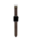 Ted Baker Brown Engraved Leather strap for Apple watch (42/44mm), Brown, Men