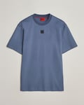 HUGO Dalile Logo Crew Neck T-Shirt Open Blue