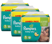 Pampers Baby Dry Size 5 junior 11-25kg Jumbo Plus Pack, 3-pack (3 x 72 diapers)