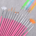 20pcs Nail Art Pen Brush Set Drawing Painting Kit Dotting Pink